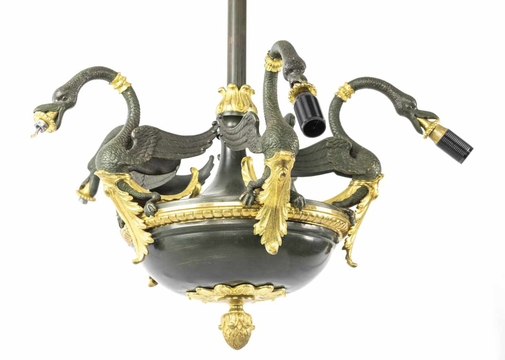 Kronleuchter Frankreich, Empirestil, Anfang 20. Jh., Bronze und Metall, partiell vergoldet, Höhe - Bild 2 aus 4
