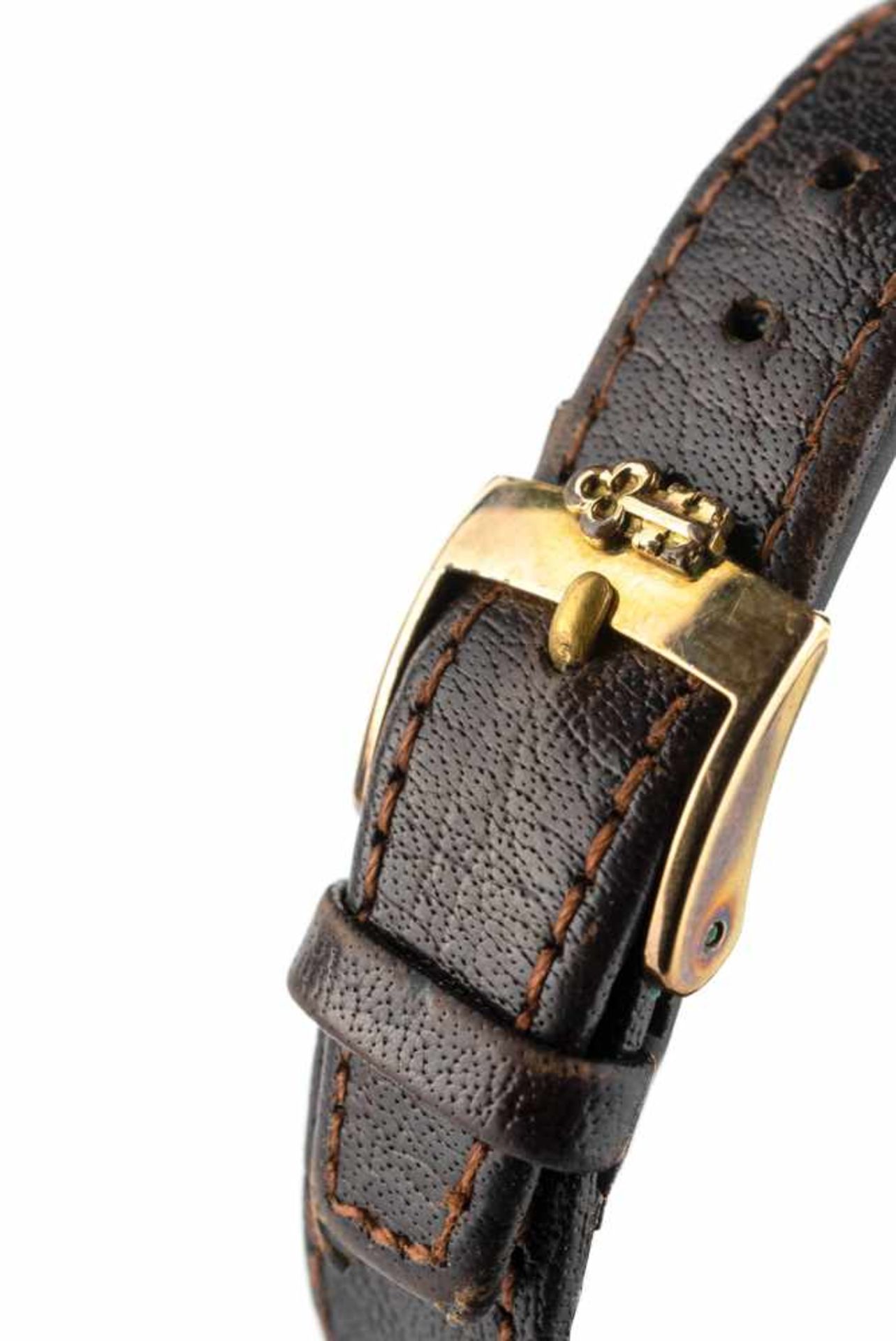 Corum Herrenarmbanduhr Handaufzug, Gehäuse 750 Gelbgold, punziert, Maße 33 mm x 28 mm, Armband - Bild 3 aus 3