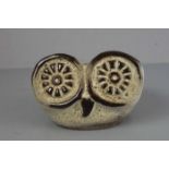 STUDIOKERAMIK: ZIEROBJEKT "EULE" / FIGÜRLICHE KERAMIKSCHALE / pottery owl, 1970er Jahre, Keramik,
