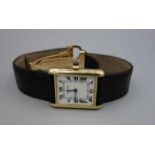 VINTAGE ARMBANDUHR - Cartier "Tank Louis Cartier"/ wristwatch, Mitte 20. Jh., Handaufzug, Manufaktur