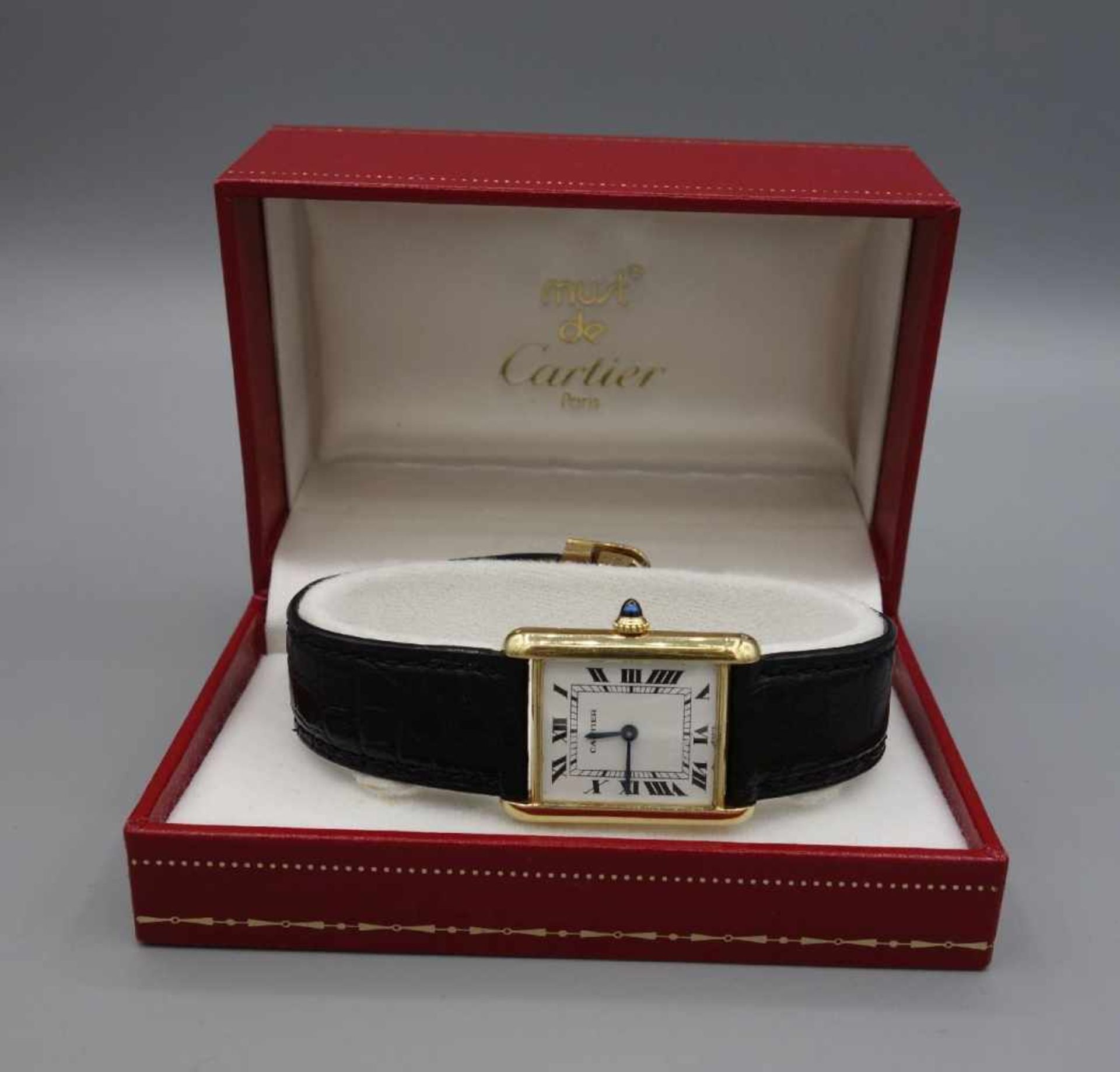 VINTAGE ARMBANDUHR - Cartier "Tank Louis Cartier"/ wristwatch, Mitte 20. Jh., Handaufzug, Manufaktur - Bild 6 aus 10