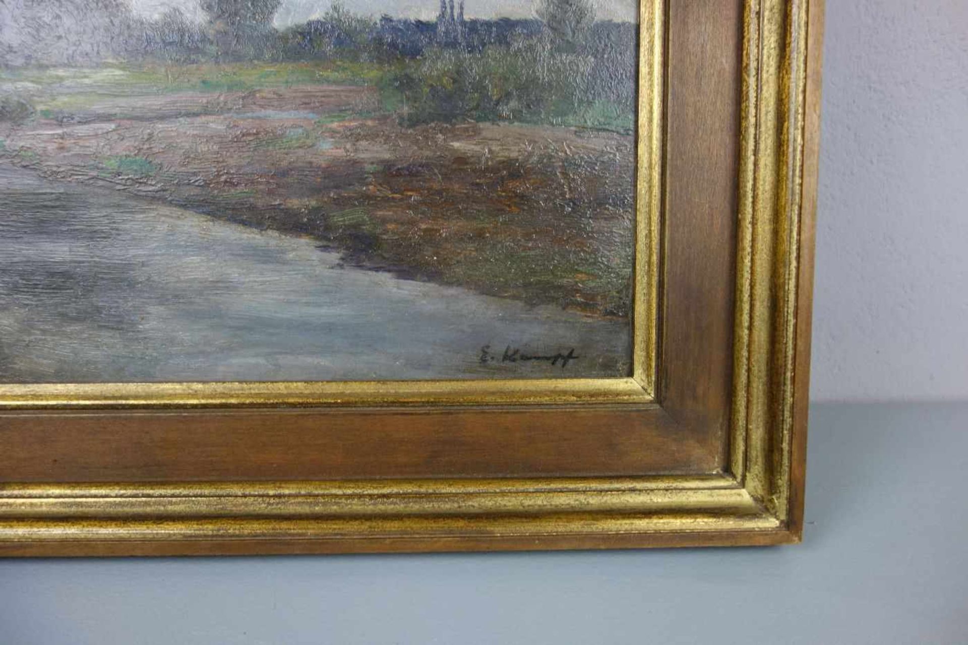 KAMPF, EUGEN (Aachen 1861-1933 Düsseldorf), Gemälde / painting: "Landschaft mit Flusslauf" / " - Image 2 of 3