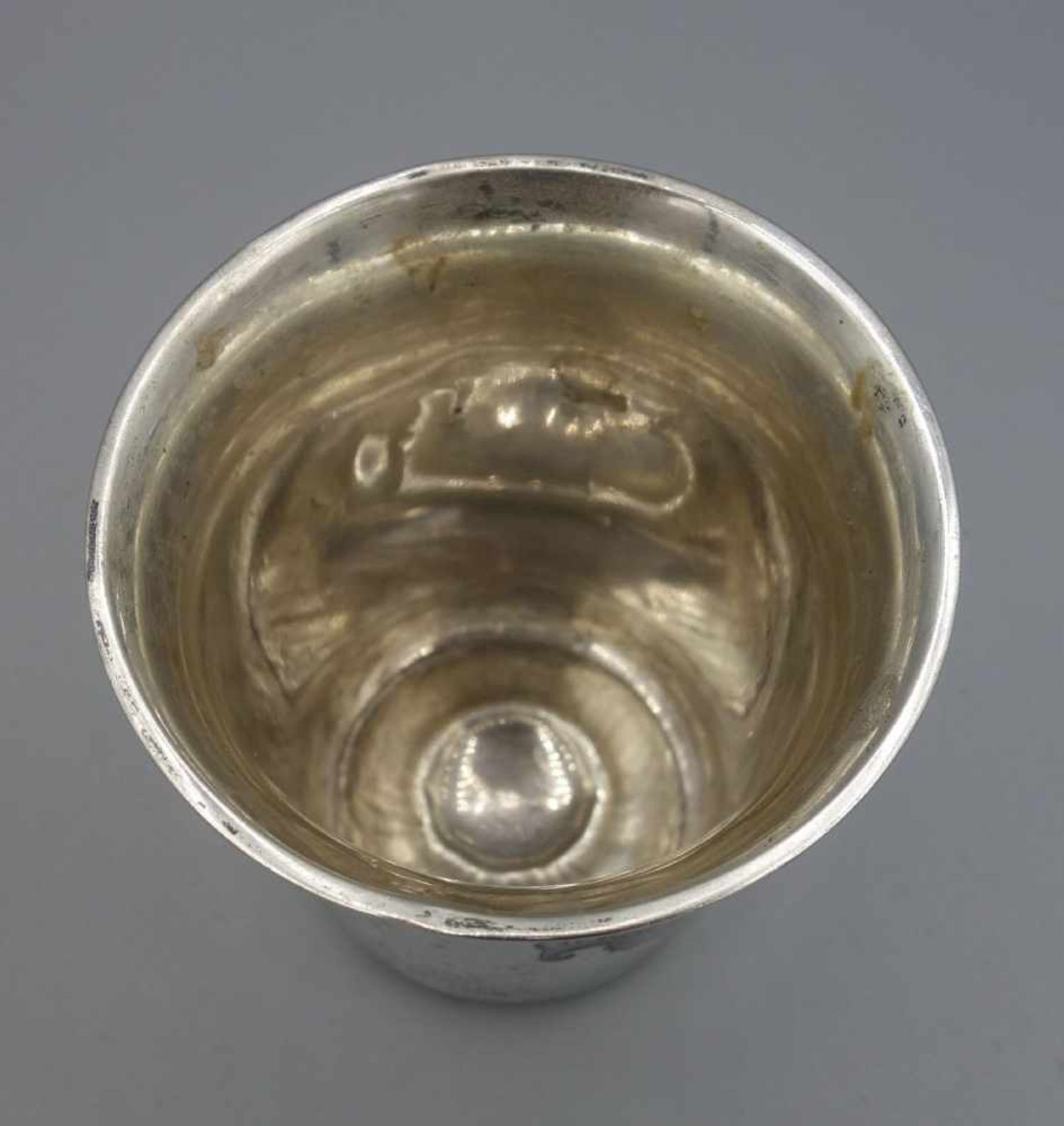 SILBERBECHER / FREUNDSCHAFTSBECHER / silver cup, deutsch, Mitte 19. Jh., 12 lötiges Silber (750er - Image 5 of 7