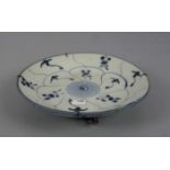SCHALE / TELLER / chinese porcelain bowl / plate, Porzellan, China, wohl 19. Jh., grau-blauer Fond