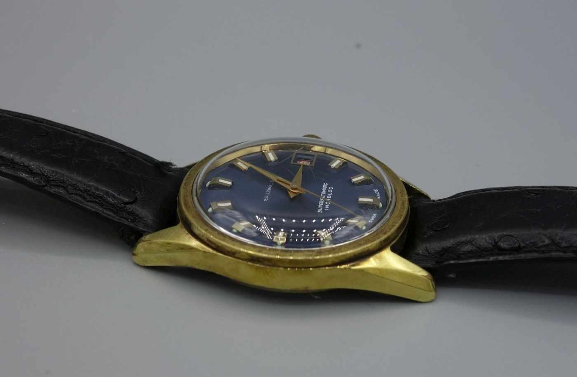 VINTAGE ARMBANDUHR - TECHNOS / wristwatch, Mitte 20. Jh., Automatik-Uhr, Manufaktur Gunzinger Freres - Bild 4 aus 5