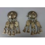 MAROKKANISCHER BRUSTSCHMUCK, Midelt um 1900, Silber mit Niellotechnik, bestehend aus rundem