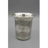 SILBERBECHER / FREUNDSCHAFTSBECHER / silver cup, deutsch, Mitte 19. Jh., 12 lötiges Silber (750er
