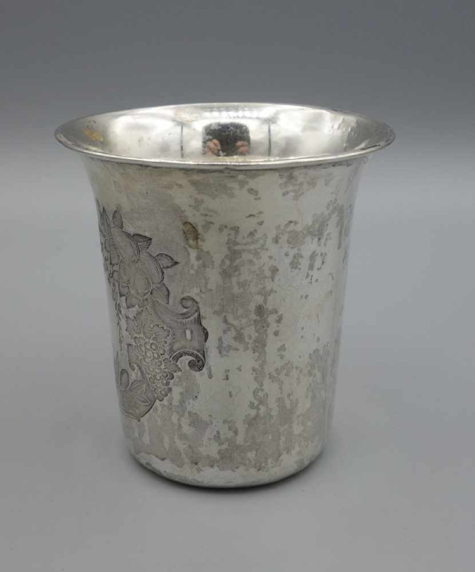 SILBERBECHER / FREUNDSCHAFTSBECHER / silver cup, deutsch, Mitte 19. Jh., 12 lötiges Silber (750er - Image 3 of 7