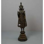 SKULPTUR / sculpture: "Buddha Paré", Siam, Rattanakosin-Periode (1782-1932), Bronze, braun patiniert