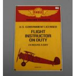 EMAILLESCHILD / BLECHSCHILD / WERBESCHILD "Shell Aviation Products". Rechteckiges und leicht