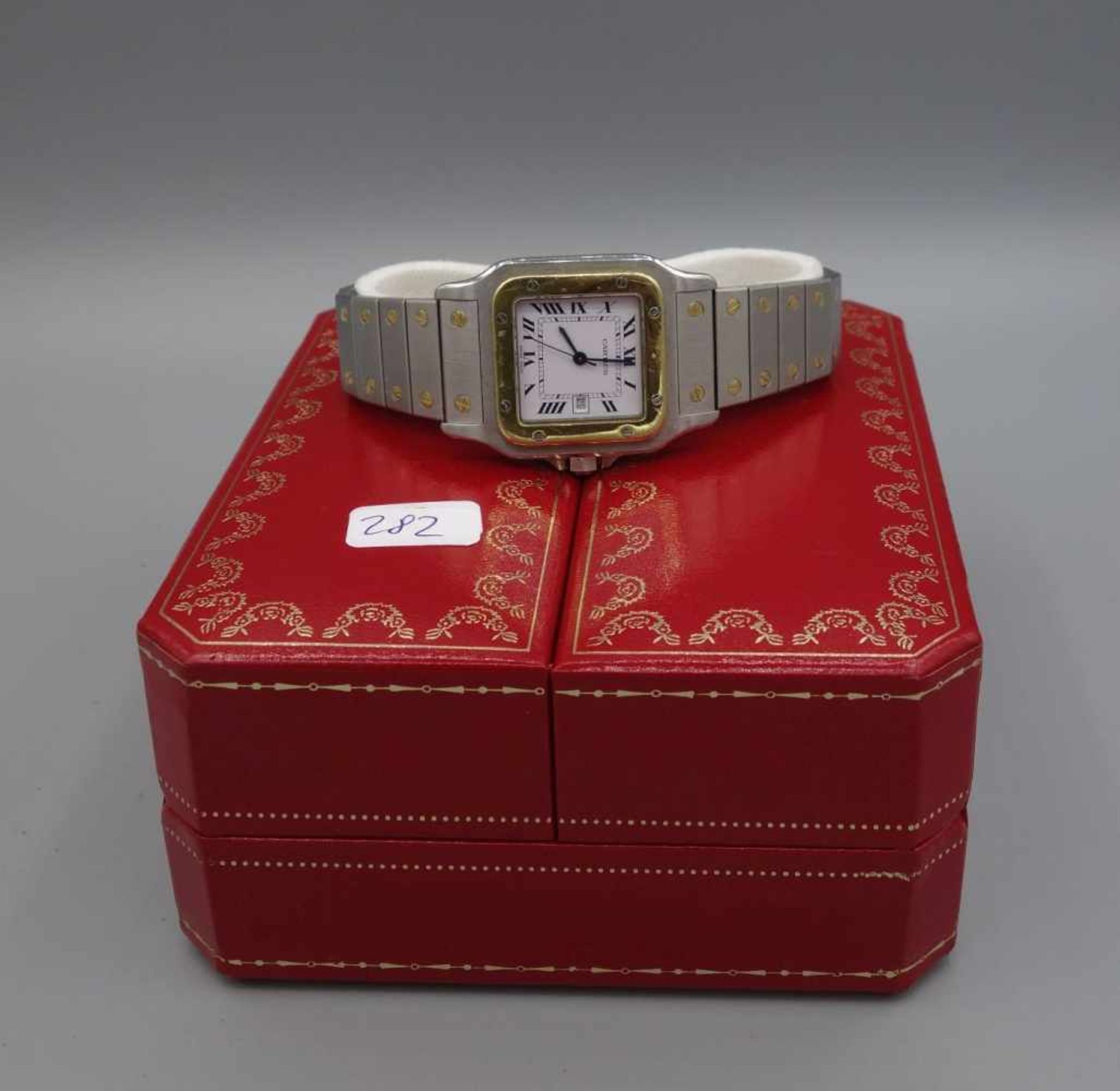 VINTAGE ARMBANDUHR - Cartier "Santos"/ wristwatch, Mitte 20. Jh., Automatik, Manufaktur Cartier SA / - Bild 4 aus 9