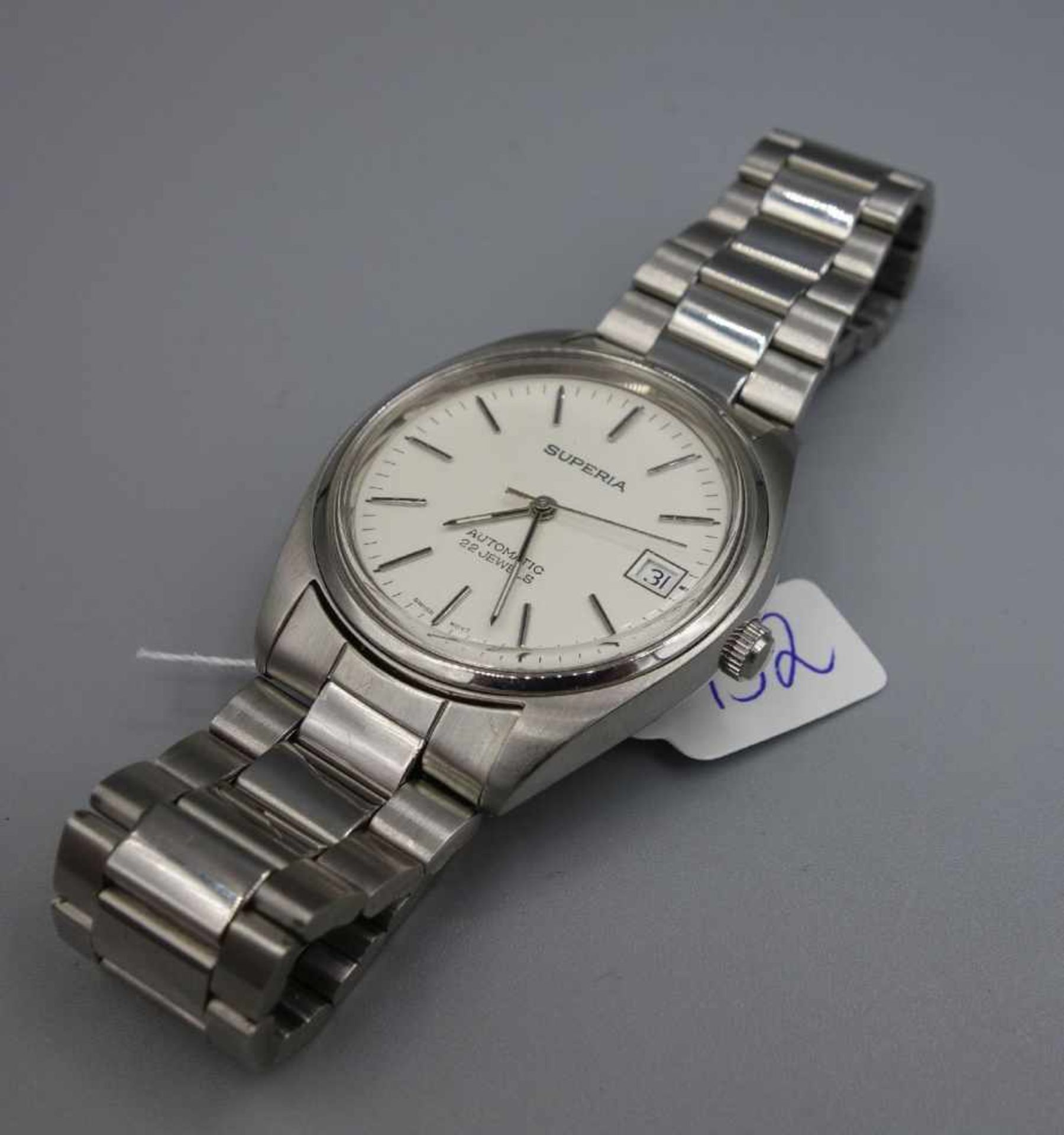 VITAGE ARMBANDUHR / wristwatch, 1980er Jahre, Automatik, rundes Edeltahlgehäuse an leichtem - Bild 4 aus 8