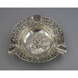 ASCHER / ASCHENBECHER / ashtray, 1. H. 20. Jh., Niederlande, 833er Silber (99 Gramm), Punze 1949