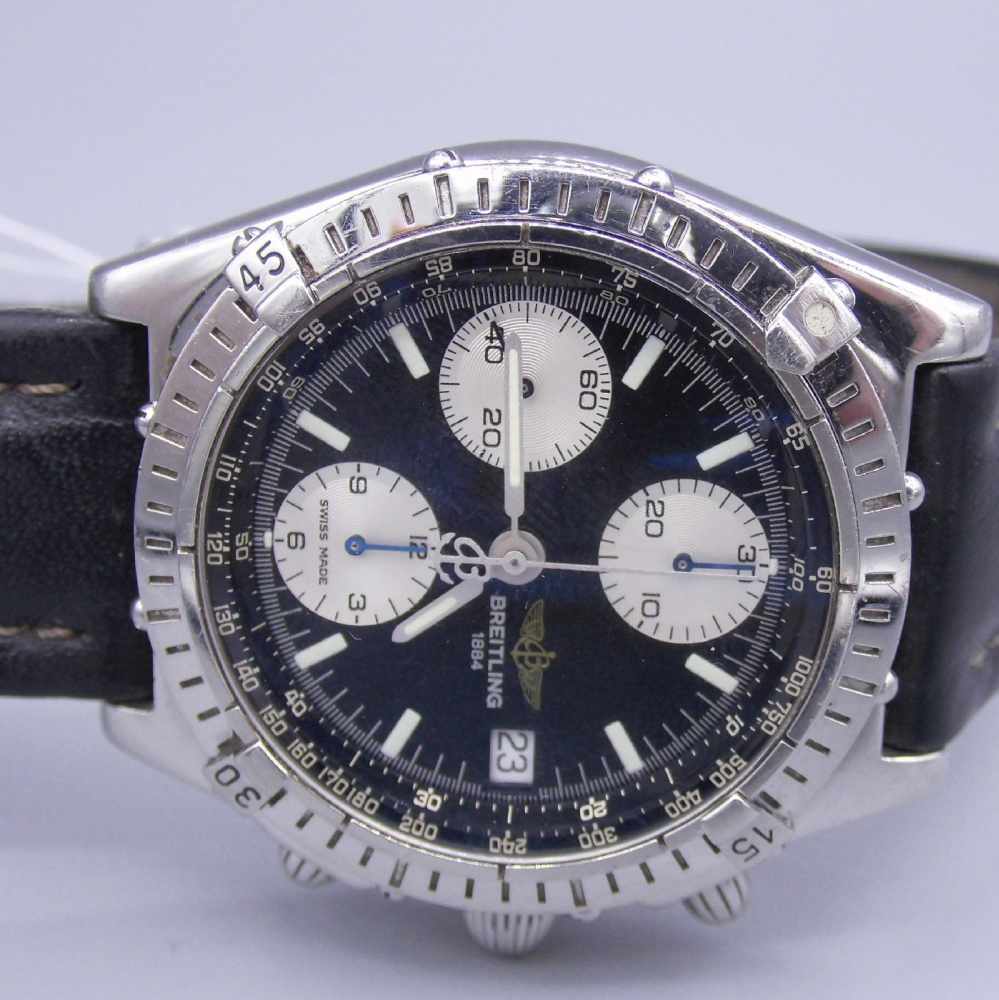 CHRONOGRAPH / ARMBANDUHR - BREITLING 1884 / wristwatch, Automatik. Rundes Edelstahlarmband mit - Image 6 of 9