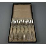 6 JUGENDSTIL- KAFFEE - ODER TEE - LÖFFEL / six art nouveau coffee spoons, deutsch, 1. H. 20. Jh.,