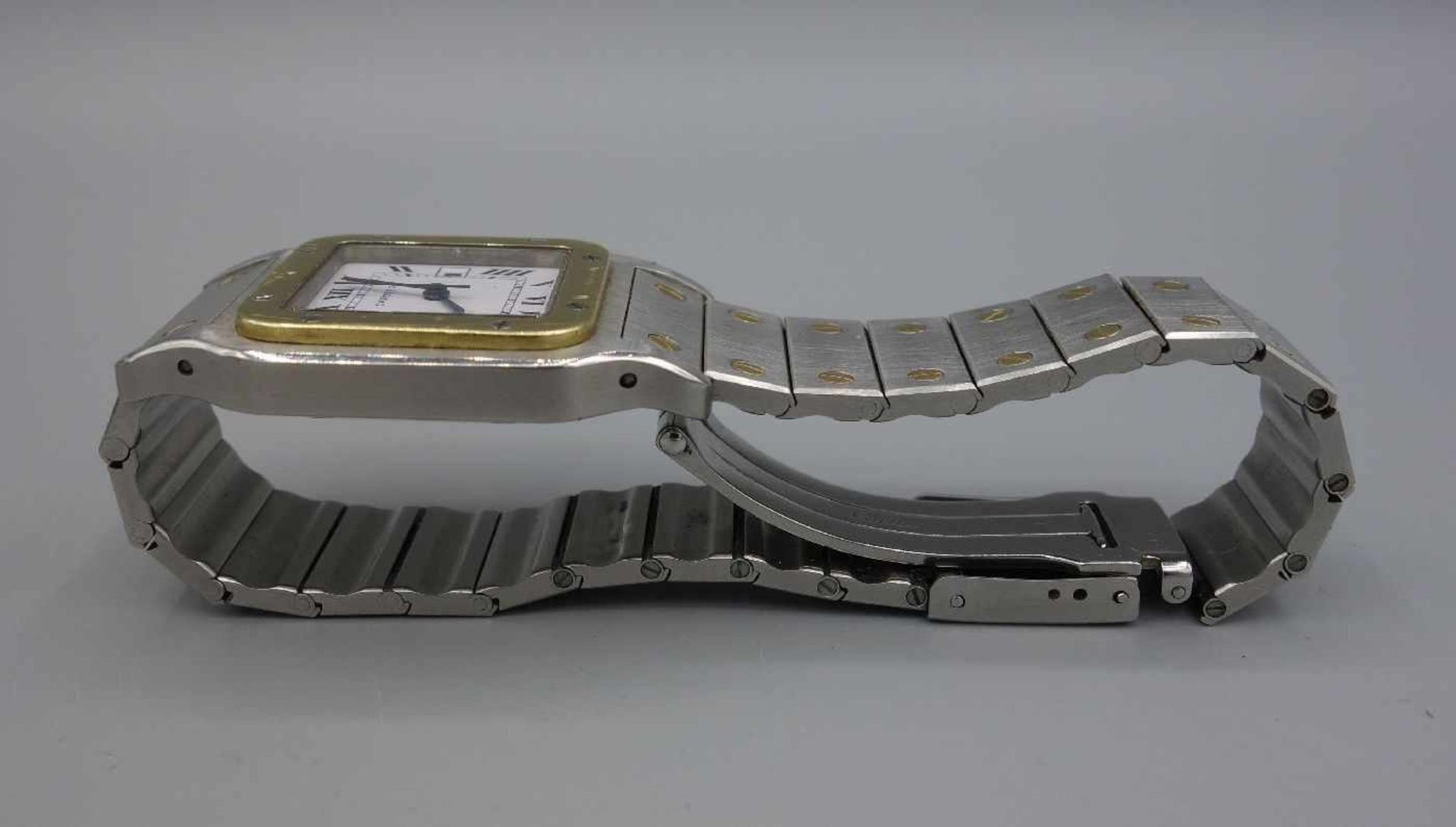 VINTAGE ARMBANDUHR - Cartier "Santos"/ wristwatch, Mitte 20. Jh., Automatik, Manufaktur Cartier SA / - Image 8 of 9