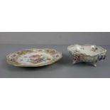 KONVOLUT PORZELLAN: TELLER UND SCHALE / porcelain plate and bowl, 20. Jh., Porzellan. 1) Schale,