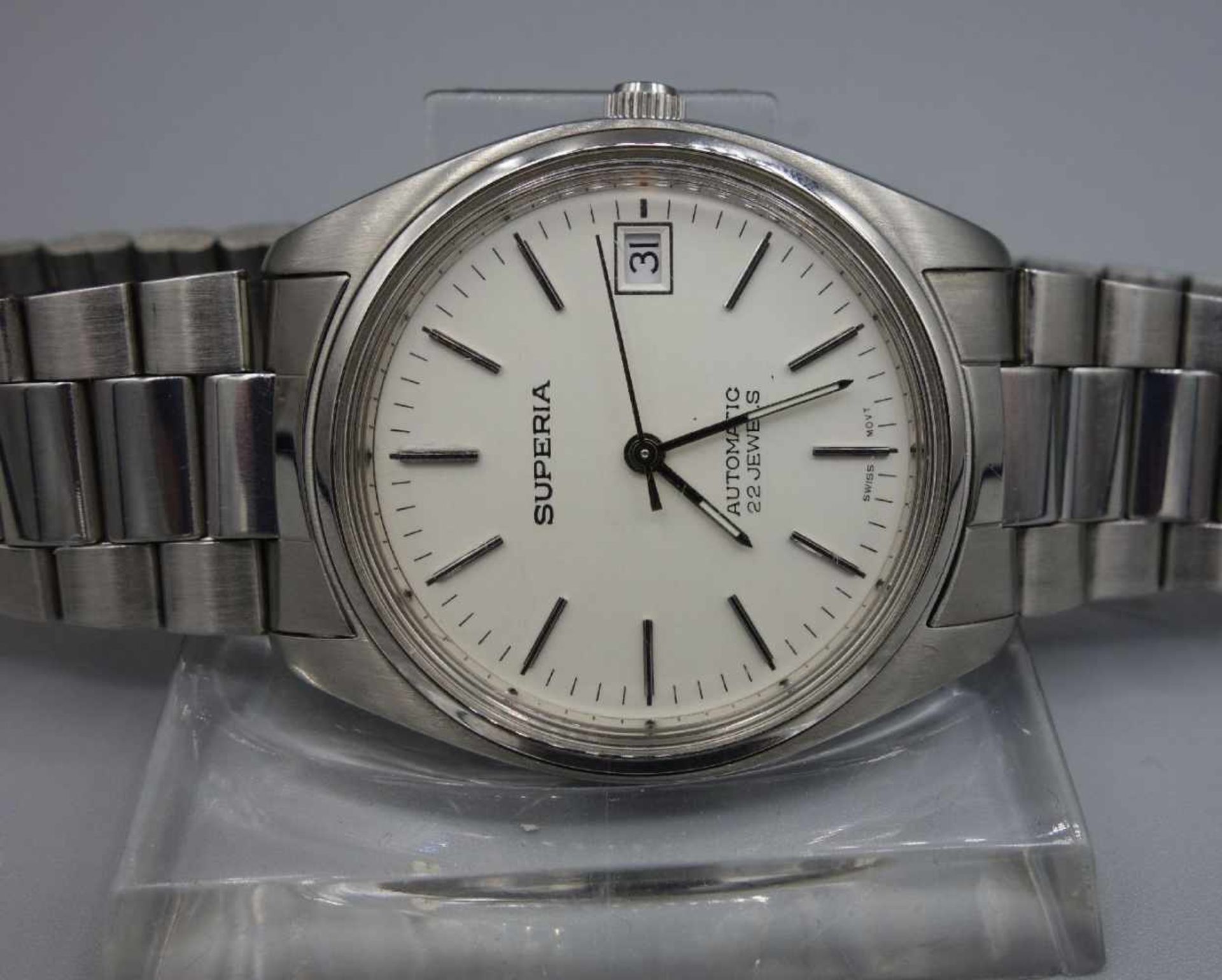 VITAGE ARMBANDUHR / wristwatch, 1980er Jahre, Automatik, rundes Edeltahlgehäuse an leichtem - Image 2 of 8