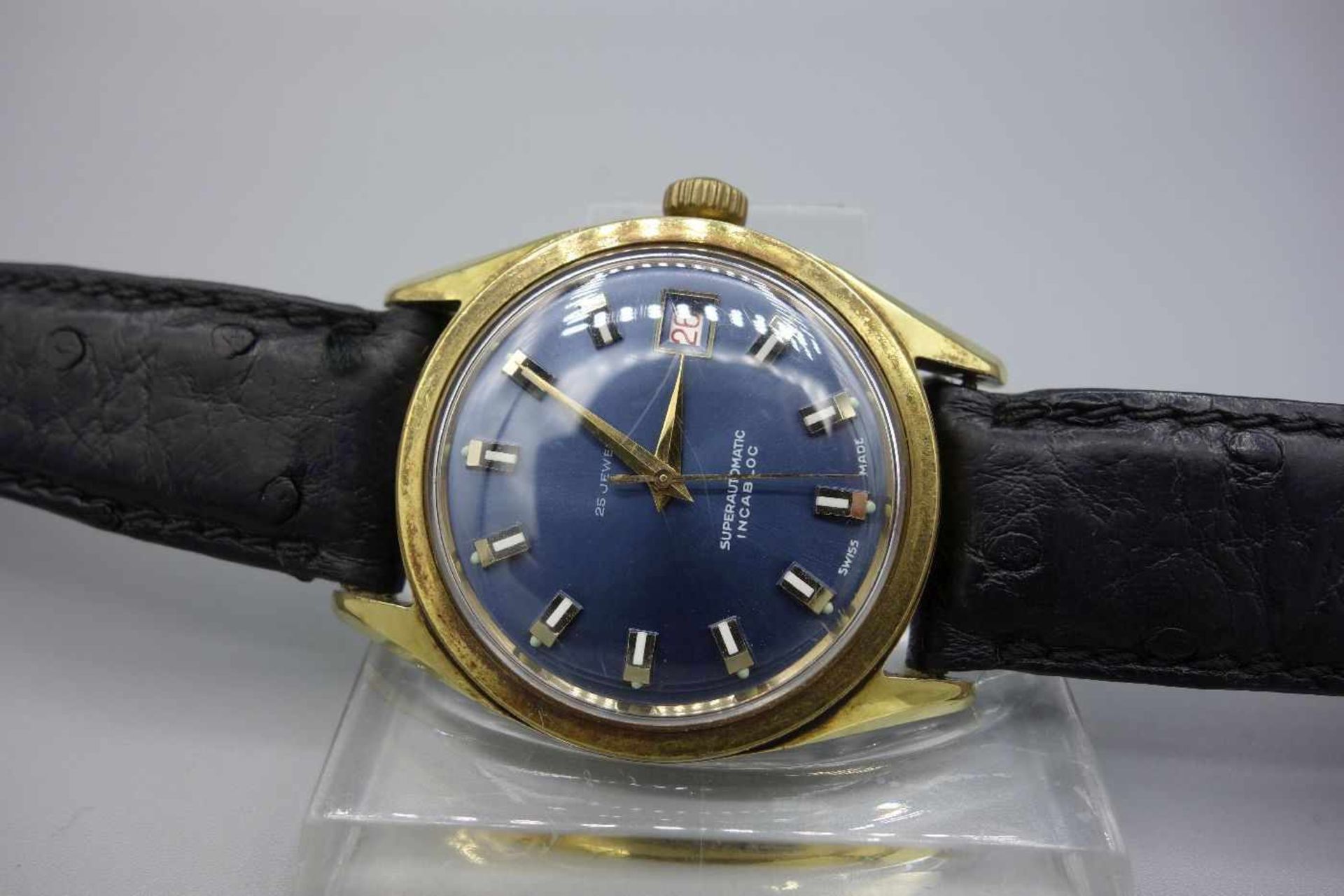 VINTAGE ARMBANDUHR - TECHNOS / wristwatch, Mitte 20. Jh., Automatik-Uhr, Manufaktur Gunzinger Freres - Image 3 of 5
