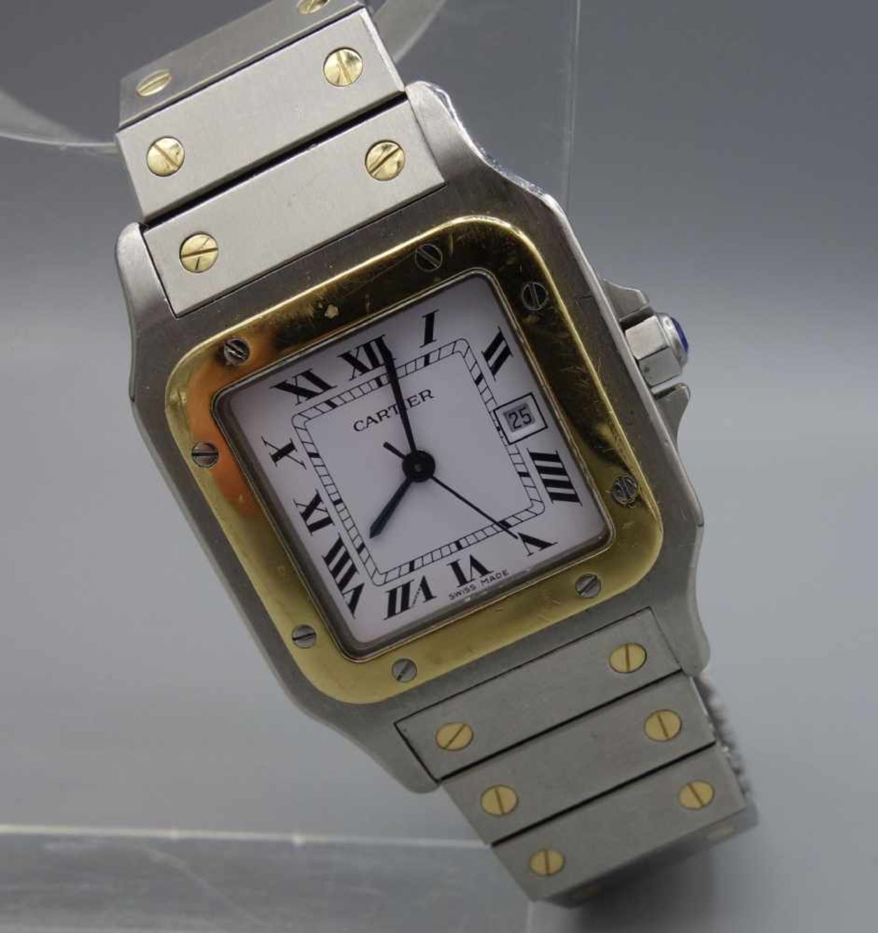 VINTAGE ARMBANDUHR - Cartier "Santos"/ wristwatch, Mitte 20. Jh., Automatik, Manufaktur Cartier SA / - Image 2 of 9