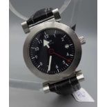 ARMBANDUHR - XEMEX OFFROAD / wristwatch, Quarz, Schweiz. Rundes Edelstahlgehäuse an schwarzem
