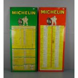 PAAR BLECHSCHILDER / WERBESCHILDER "Michelin", 1960er Jahre. Paar hochformatiger, rechteckiger