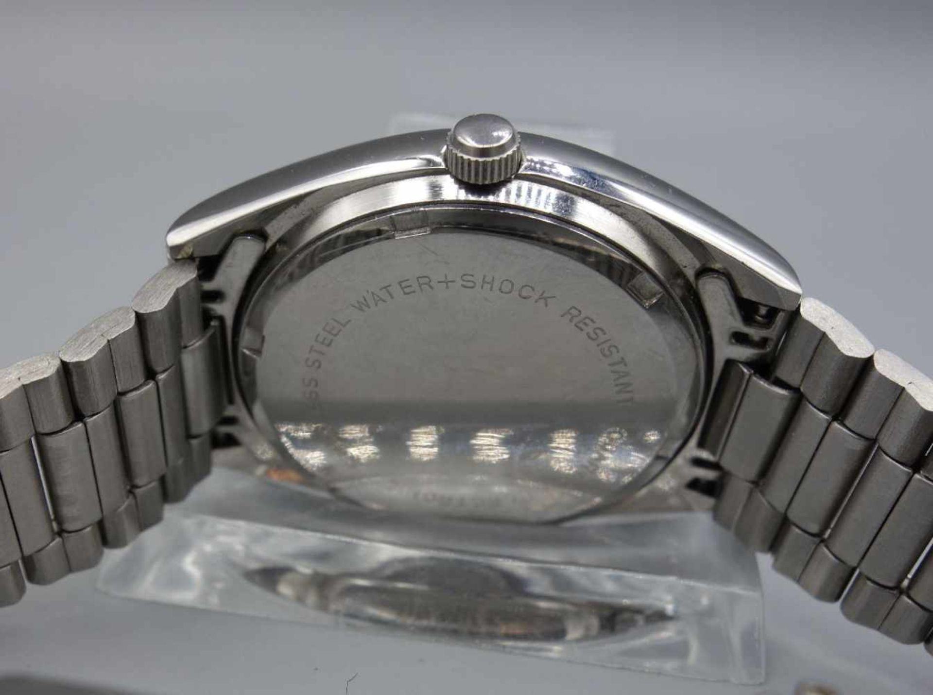 VITAGE ARMBANDUHR / wristwatch, 1980er Jahre, Automatik, rundes Edeltahlgehäuse an leichtem - Image 7 of 8