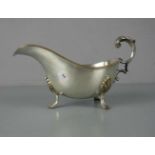 VERSILBERTE SAUCIERE / plated sauce boat, 1. H. 20. Jh., versilbertes Metall, England, unter dem