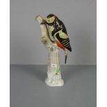 PORZELLANFIGUR / porcelain figure: "Vogel" / "Buntspecht", Sächsische Porzellan-Manufaktur Dresden