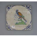 BAROCK - FLIESE "GREIFVOGEL / ADLER" / FAYENCE - FLIESE / HOLLÄNDISCHE FLIESE / tile, Mitte 17. Jh.,