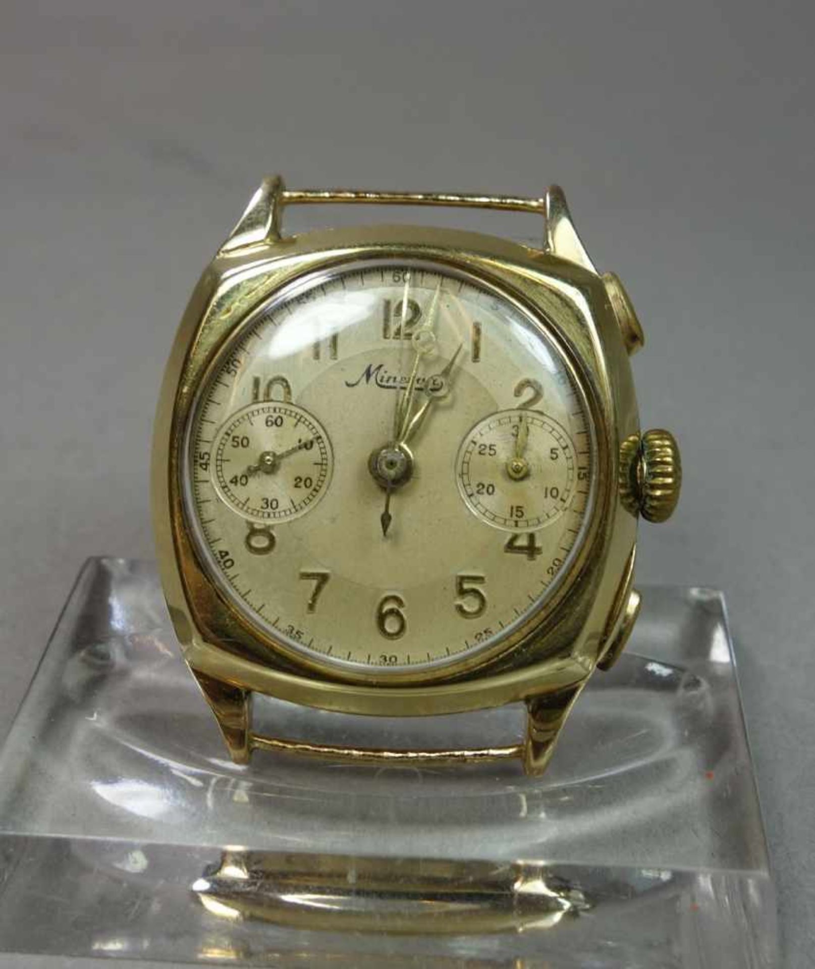 VINTAGE ARMBANDUHR / CHRONOGRAPH: Minerva / vintage wristwatch, wohl 1930er Jahre, Manufaktur