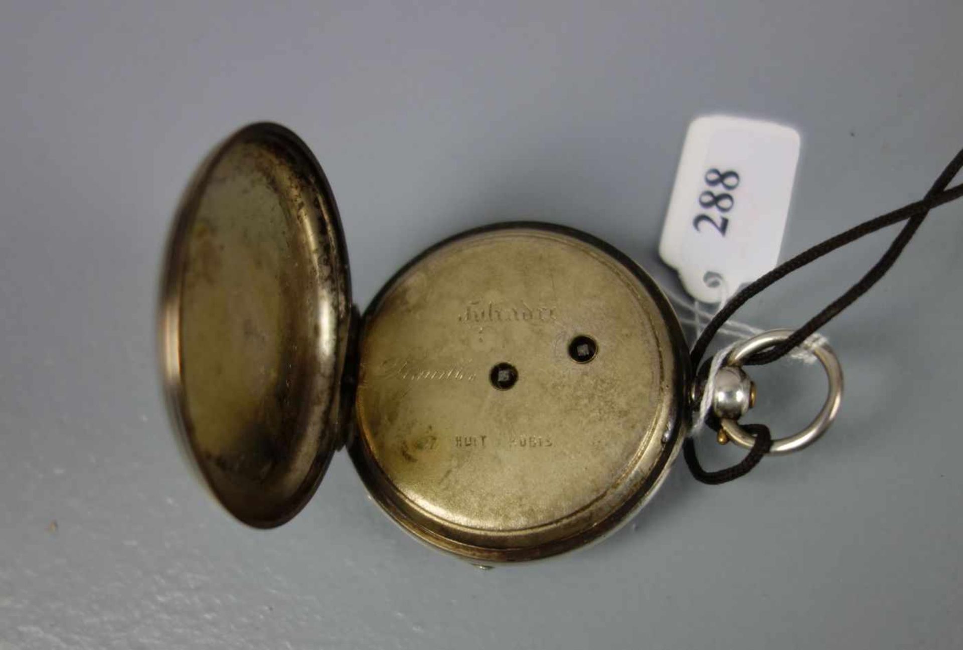 TASCHENUHR / open face silver pocket watch, Schweiz, Schlüsselaufzug (mit Schlüssel), um 1900. - Bild 3 aus 5