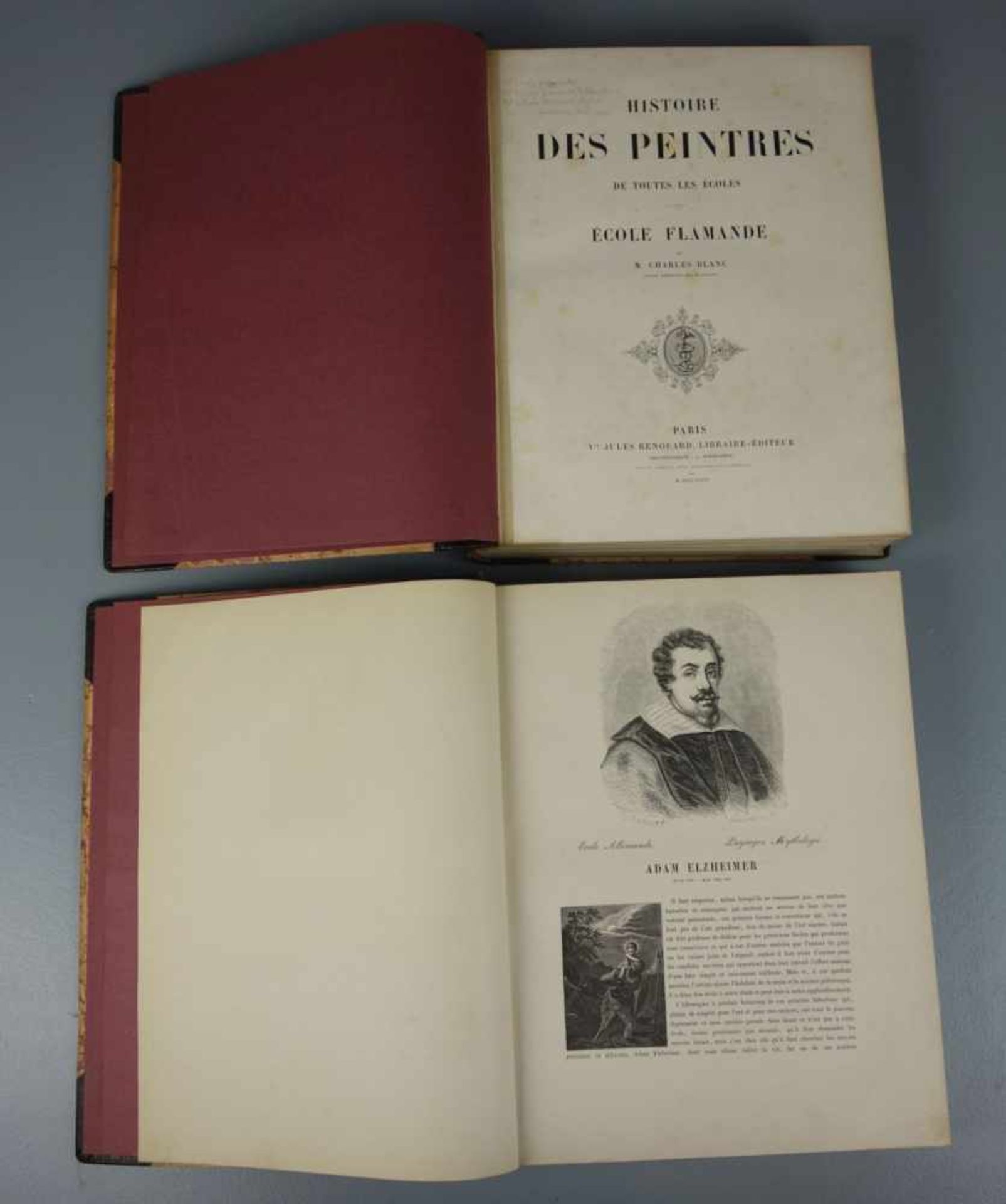 ZWEI BÜCHER: "HISTOIRE DES PEINTRES", BÄNDE 1 UND 3 von M. Charles Blanc, Paris 1868, in - Image 4 of 5