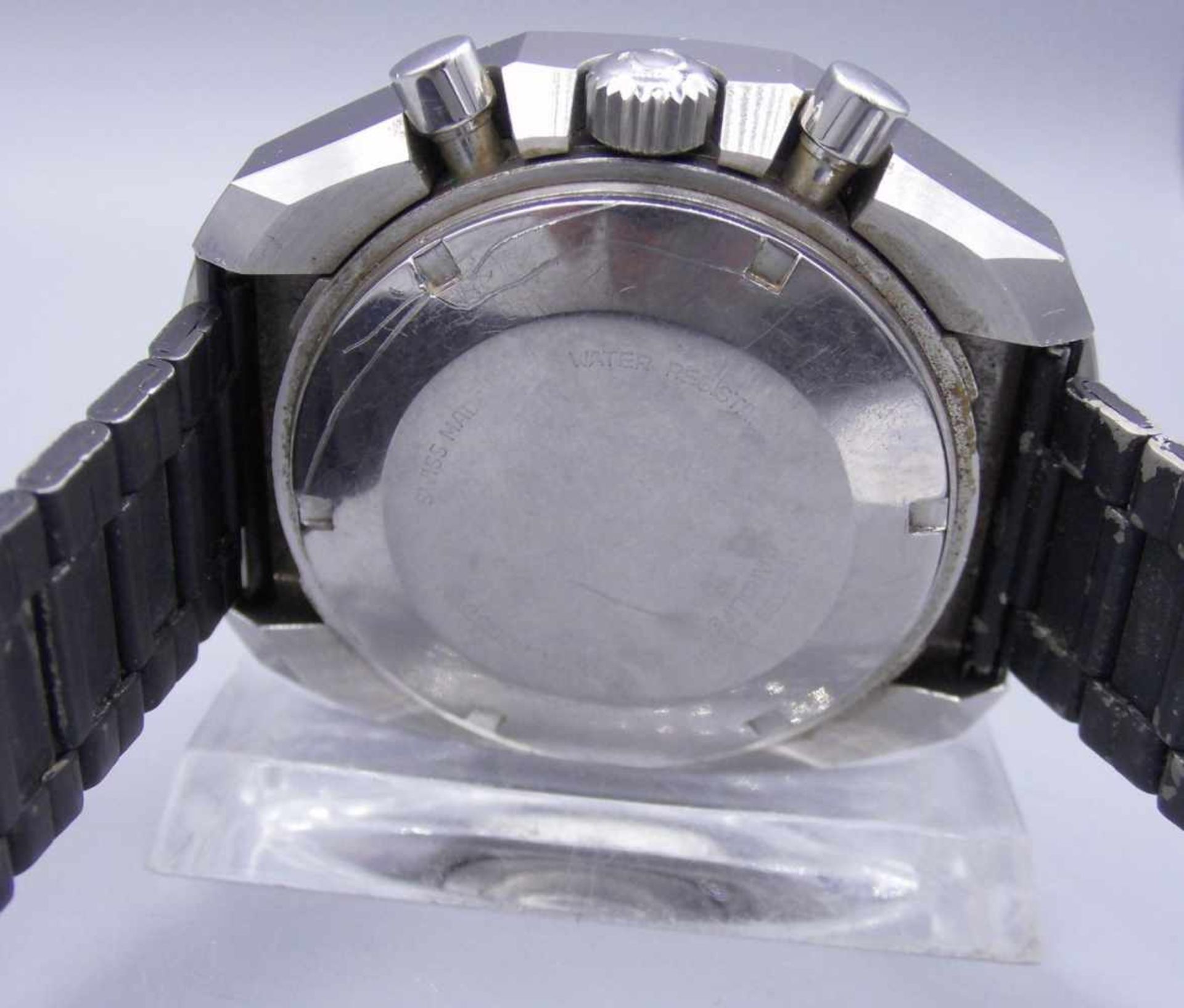 VINTAGE ARMBANDUHR / CHRONOGRAPH - BUCHERER - PANDA DIAL / wristwatch, wohl 1970er Jahre, Bucherer - Bild 7 aus 10