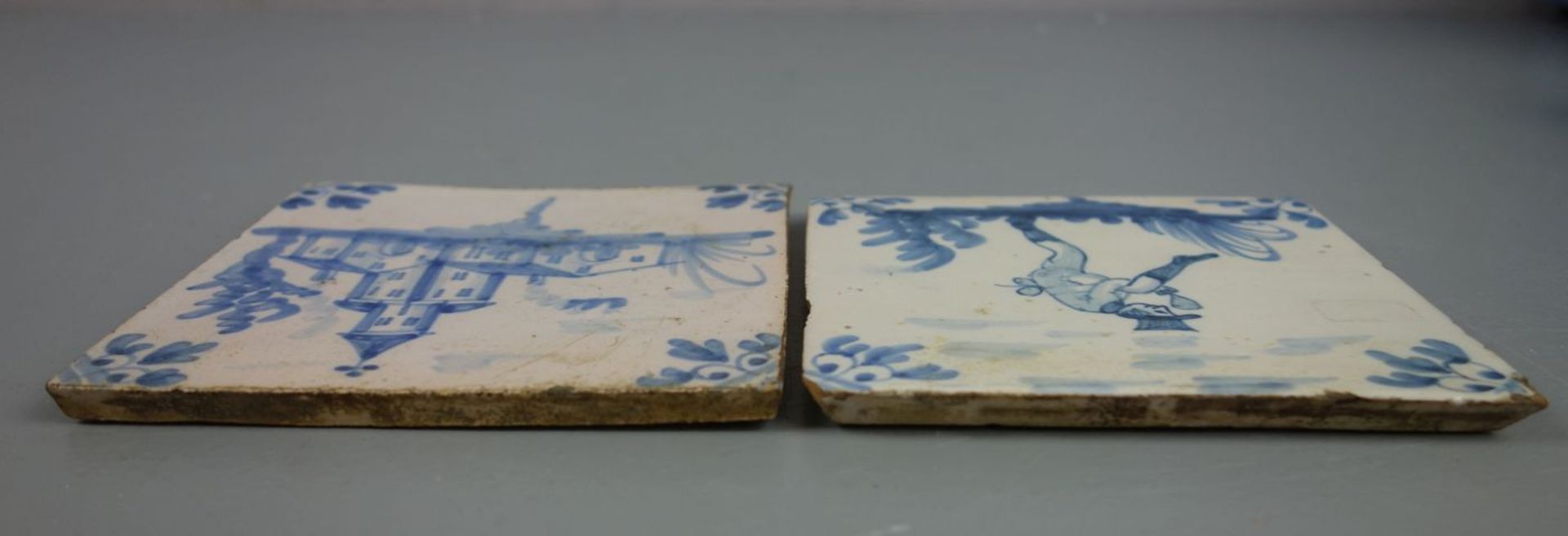 4 FLIESEN MIT FIGÜRLICHEN MOTIVEN / FAYENCE - FLIESEN / WANDFLIESEN / german tiles, 19. Jh., - Bild 13 aus 14