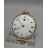 ENGLISCHE SPINDELTASCHENUHR IM GOLDGEGÄUSE / golden english pocket watch, England,