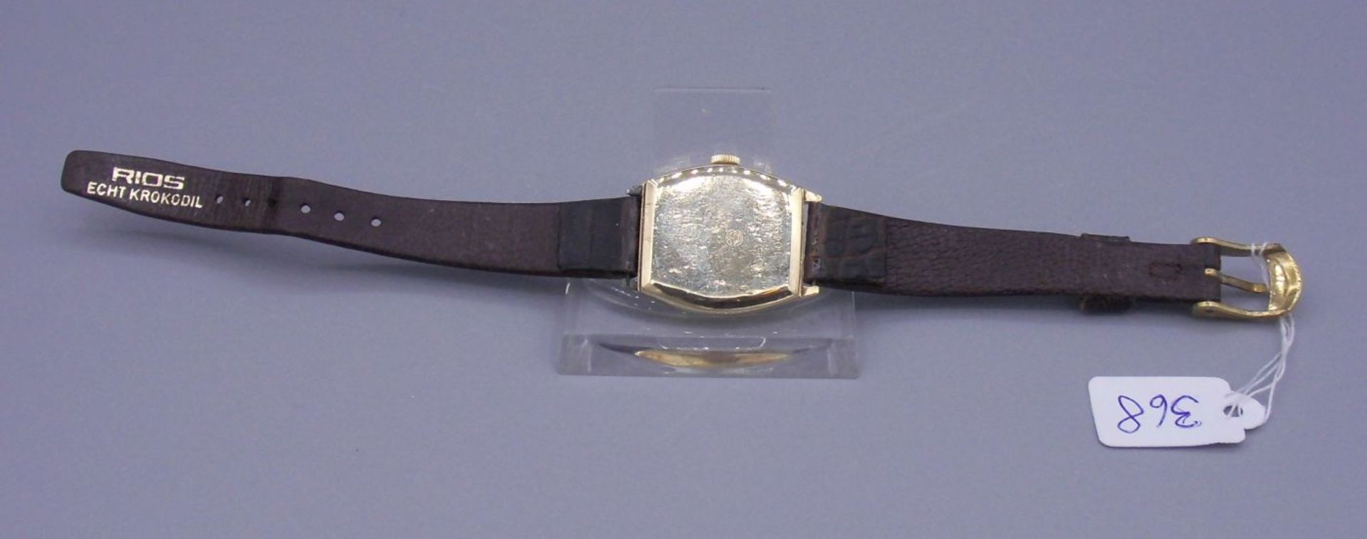 ART DÉCO ARMBANDUHR MIT GOLDGEHÄUSE / golden wristwatch, 1. H. 20. Jh., deutsch, Handaufzug. Gehäuse - Bild 2 aus 4
