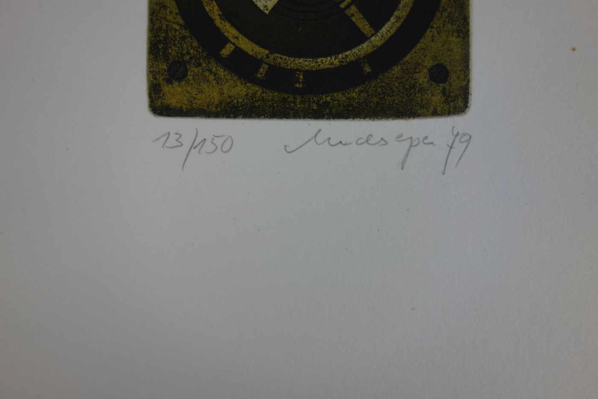 MECKSEPER, FRIEDRICH (Bremen 1936-2019 ebd.), Farbradierung: "Generator", u. r. mit Bleistift - Image 2 of 3