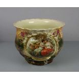 CACHEPOT / BLUMENÜBERTOPF / flowerbowl, Keramik, England, Manufaktur "Preston", um 1880.