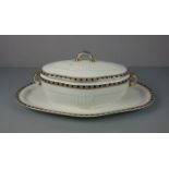 GROSSE JUGENDSTIL-SUPPENTERRINE AUF PRESENTOIR / art nouveau soup terrine on presentoir, um 1900,