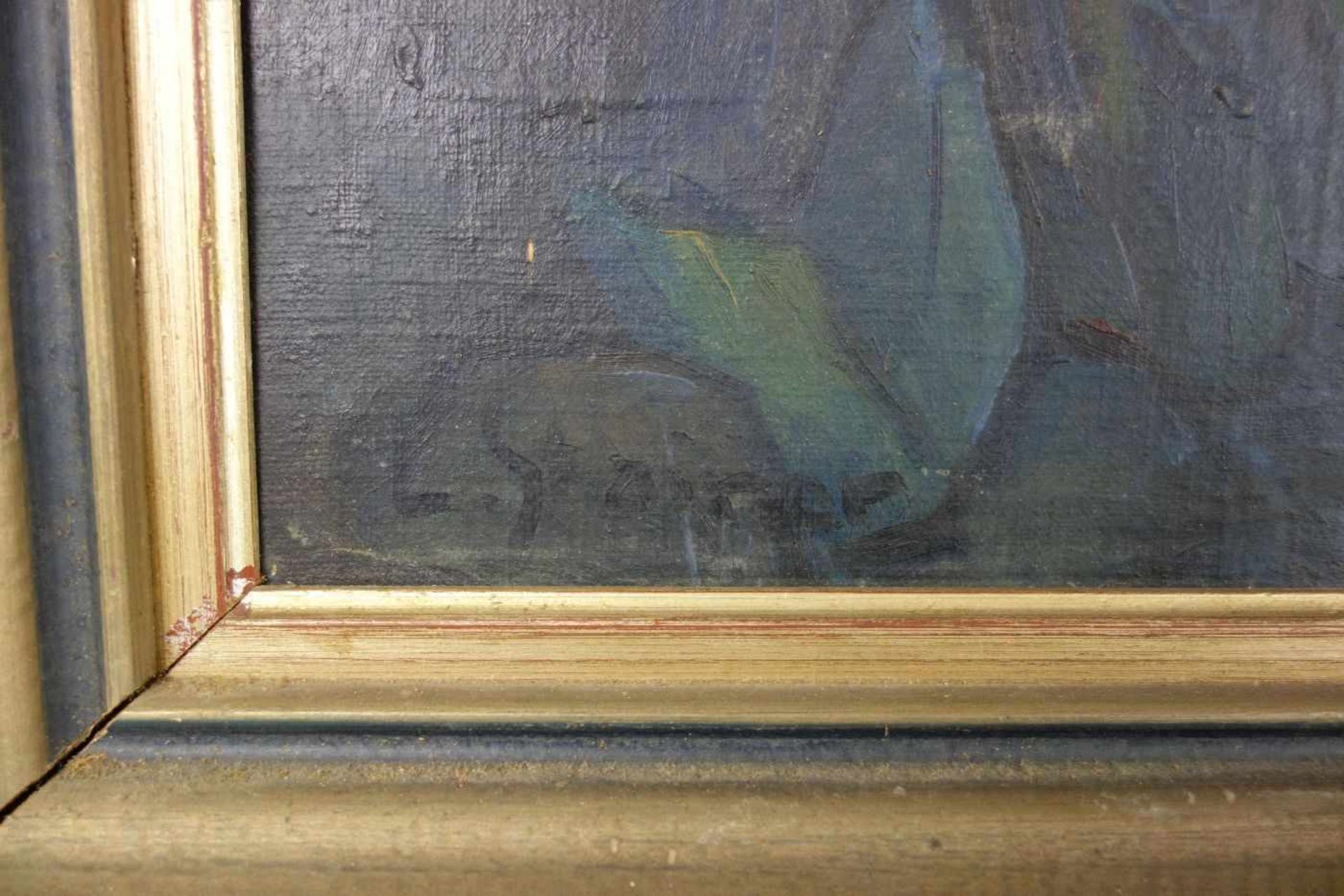 STAINER, L. (dt. Landschaftsmaler des 19./20. Jh.), Gemälde / painting: "Hof im Hochgebirge", Öl auf - Image 2 of 3