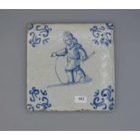 BAROCK-FLIESE "SPIELENDES KIND" / HOLLÄNDISCHE FAYENCE - FLIESE / WANDFLIESE / baroque dutch tile,