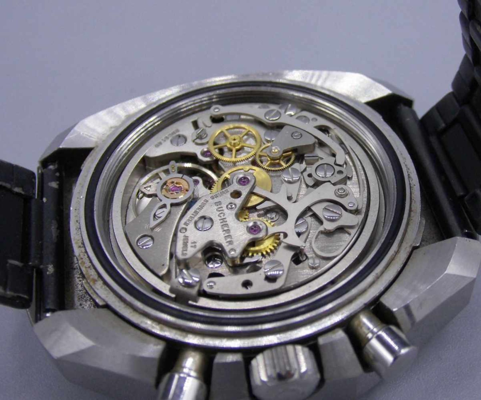 VINTAGE ARMBANDUHR / CHRONOGRAPH - BUCHERER - PANDA DIAL / wristwatch, wohl 1970er Jahre, Bucherer - Bild 10 aus 10