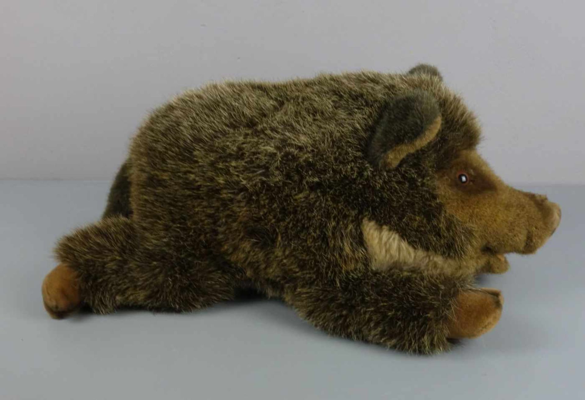 STEIFF - TIER WILDSCHWEIN: "Wulle" / fluffy toy, mit Manufakturfahne, "Knopf im Ohr" und Etikett. L. - Image 3 of 6