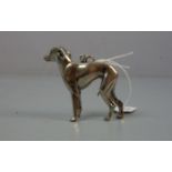 SILBERNE FIGUR / FIGÜRLICHER ANHÄNGER: "Windhund" / greyhound, 835er Silber (36 g), gepunzt mit