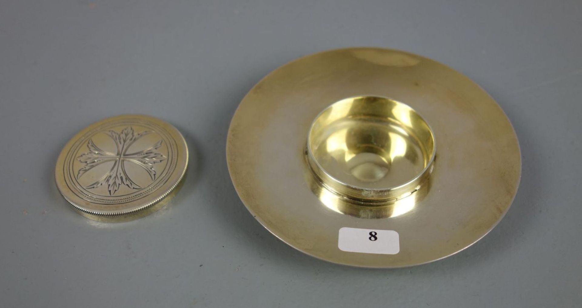 BURSE / KRANKENBURSE / VERSEH - PATENE, 800er Silber (77,5 g), vergoldet, gepunzt mit - Image 4 of 4