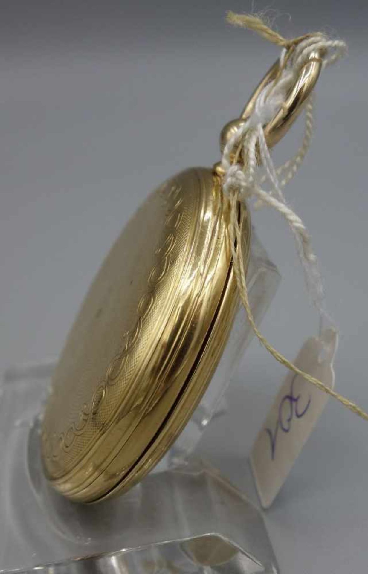 SAVONETTE MIT GOLDGEHÄUSE / golden hunter case, Schlüsselaufzug (mit Schlüssel). Guillochiertes - Bild 6 aus 9