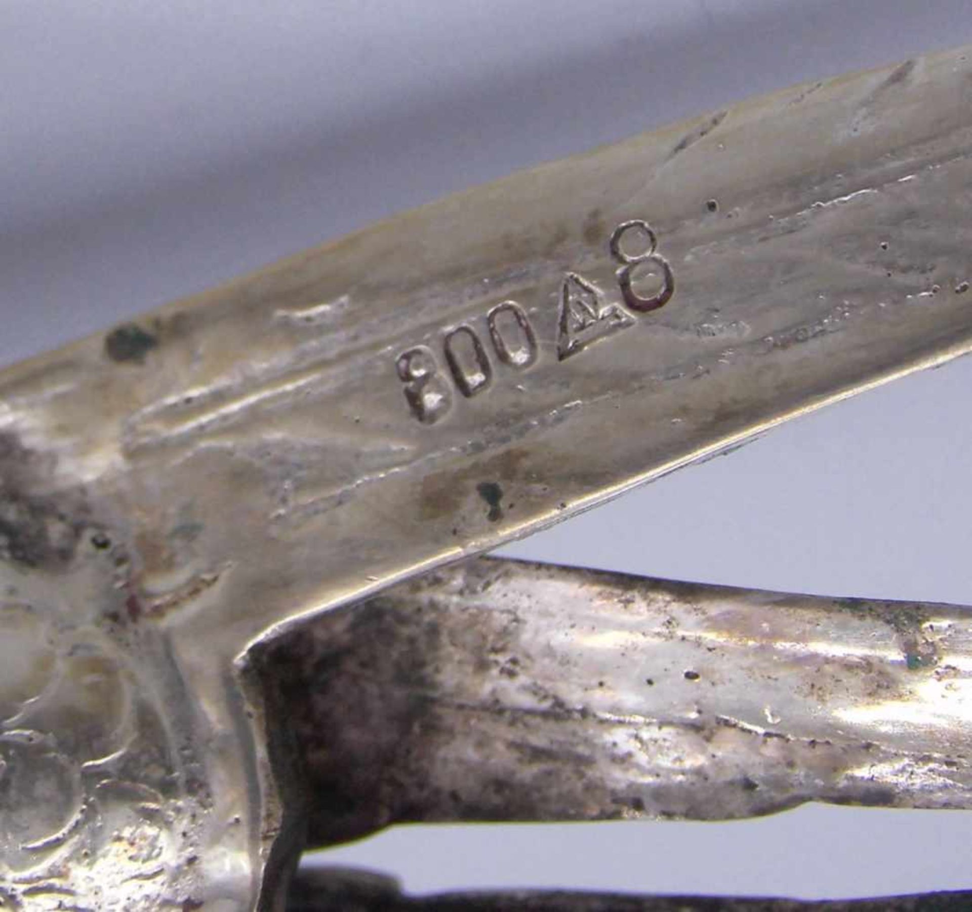 SILBERNES VOGELPAAR: "Schwalben", 800er Silber (insgesamt 172 g), gepunzt mit Feingehaltsangabe - Image 12 of 14