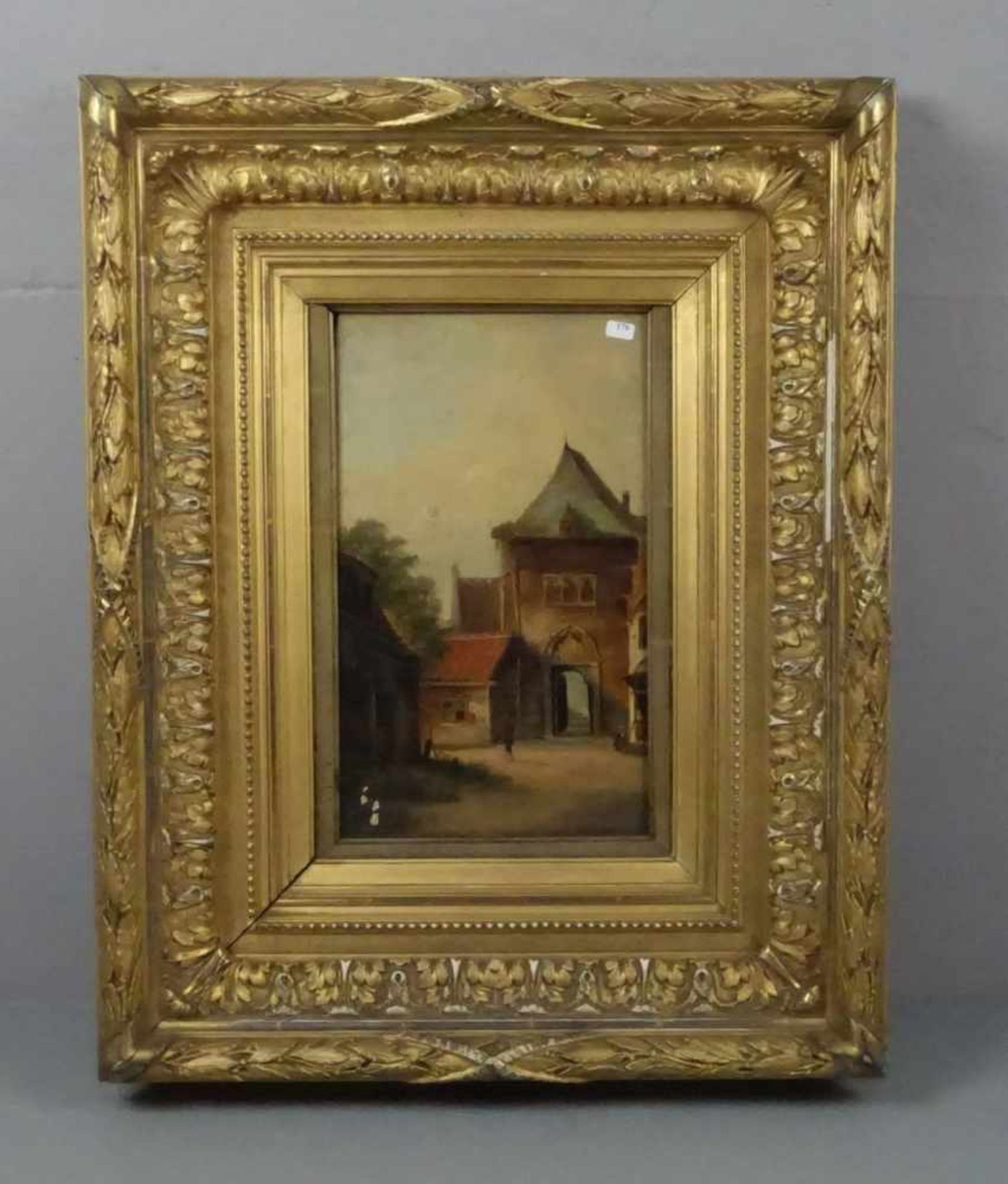 wohl KLINKENBERG, KAREL (1852-1924), Gemälde / painting: "Stadtvedute mit Gasse", Öl auf Holz /
