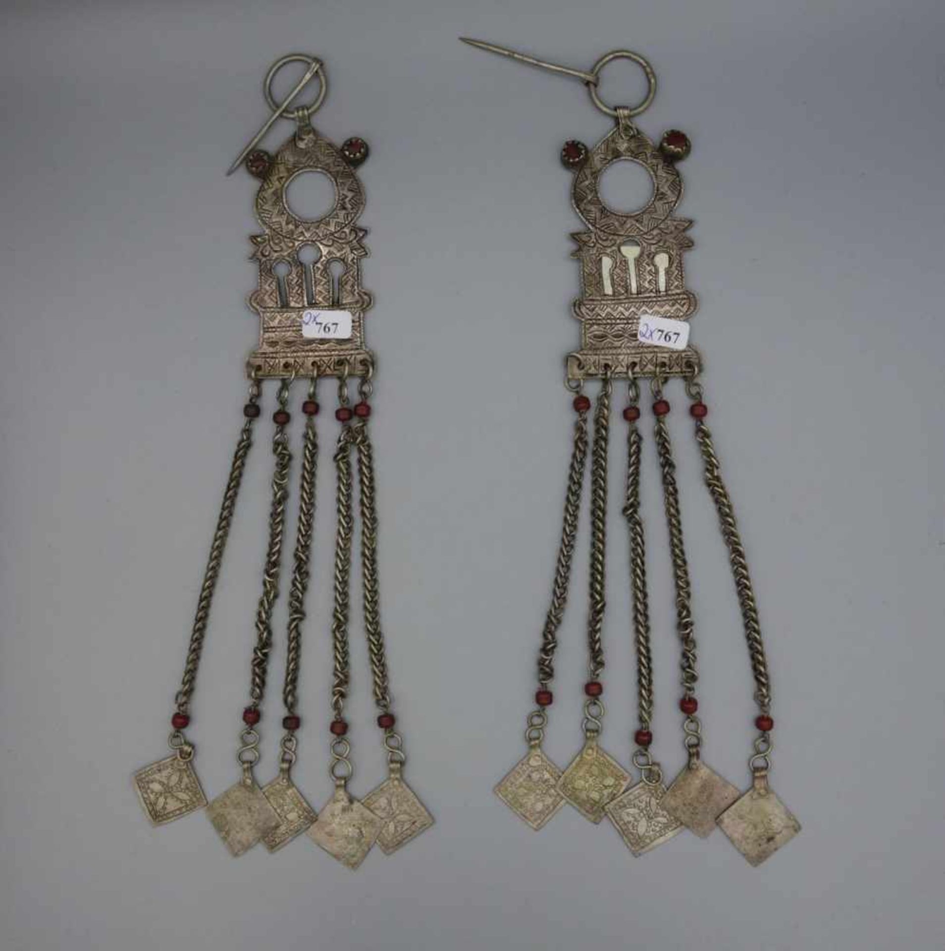 BERBER-SCHMUCK: Fibelpaar / oriental jewellery, Silber (Gesamtgewicht 146 g), aus der Region Tétouan